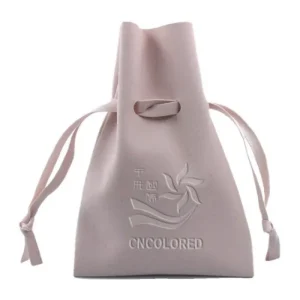 Custom Jewelry Drawstring Pouch Microfiber Leather Bag with Engraved Logo
